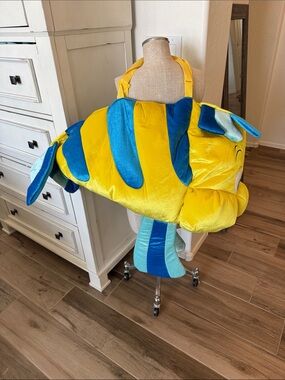 Disney Store Flounder Little Mermaid 3D stuffed Plush S costume